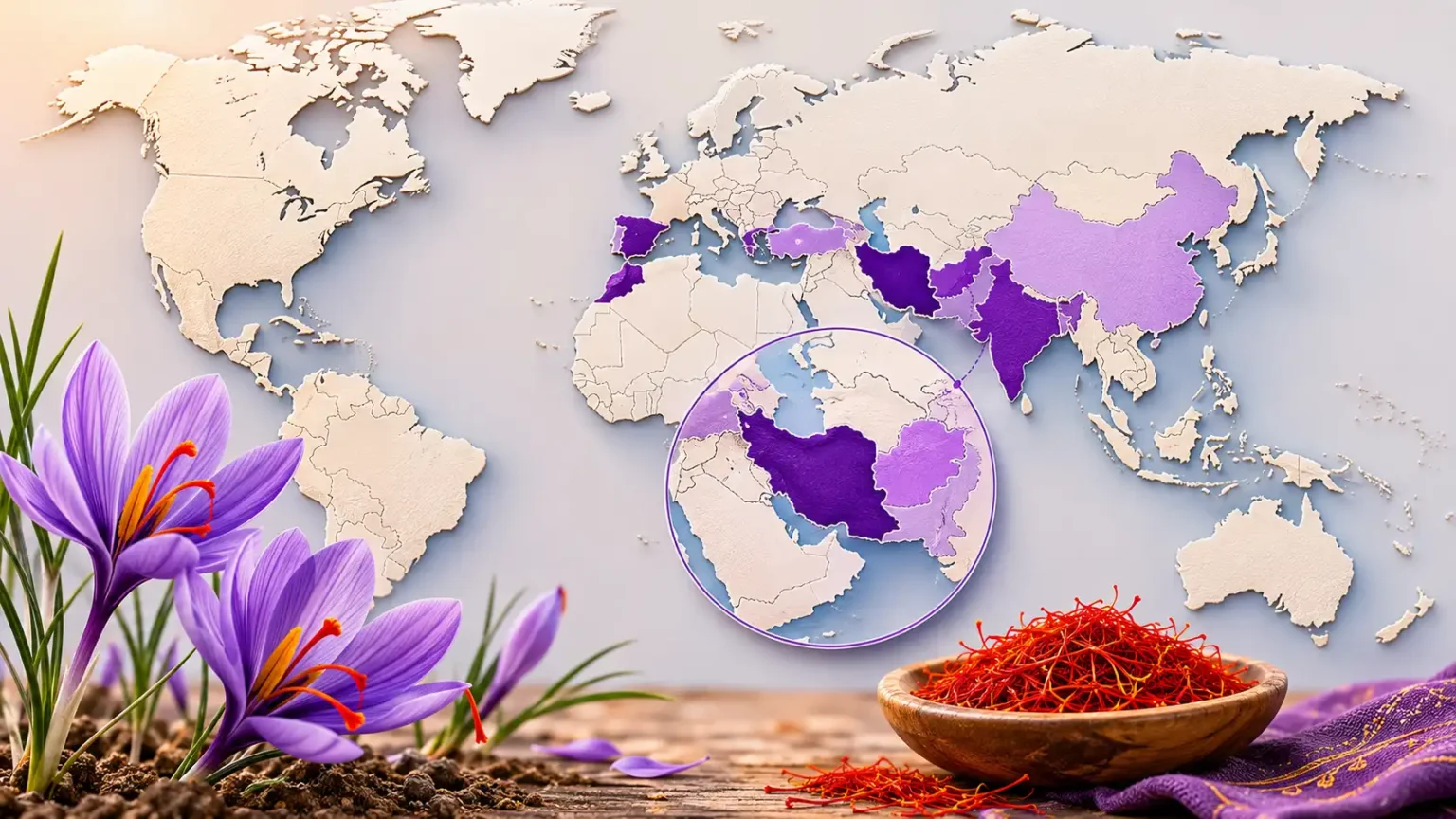 رتبه‌بندی کشورهای برتر تولیدکننده زعفران + جایگاه ایران